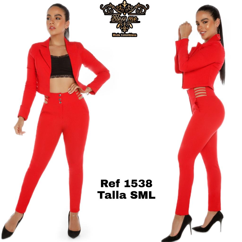 Conjunto de pantalon de dama y chaqueta estilo de moda